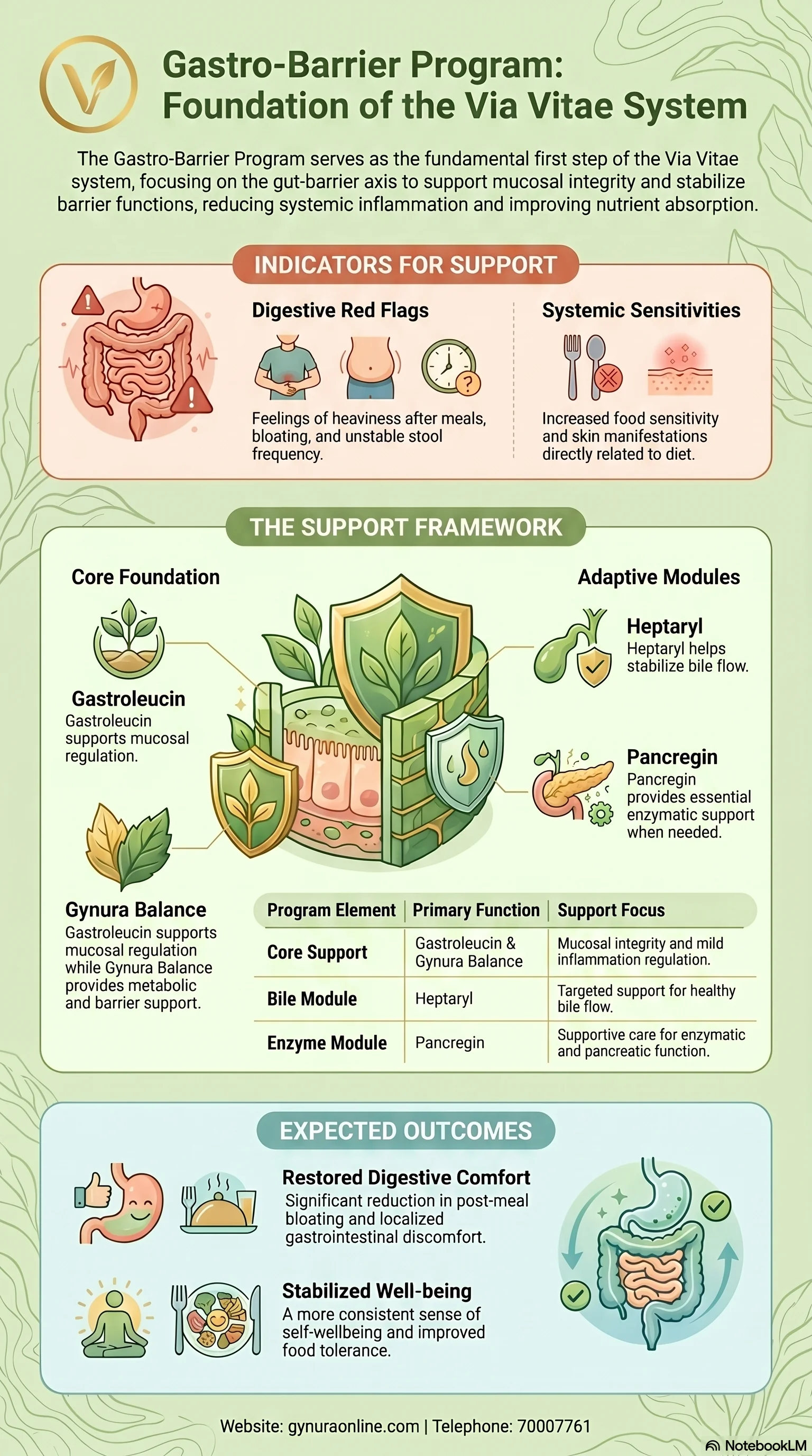 Gastro-Barrier Support program infographic — Via Vitae