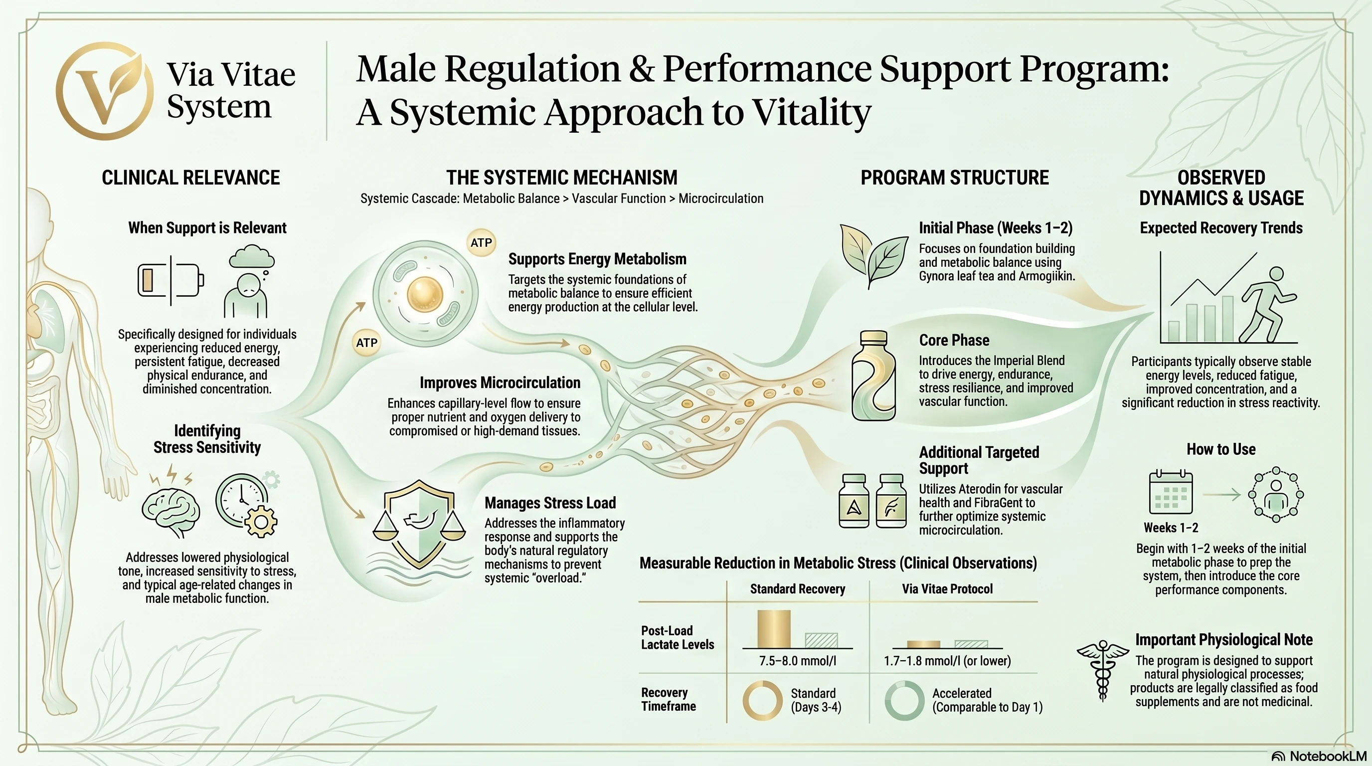 Male Regulation & Endurance Program — Via Vitae infographic
